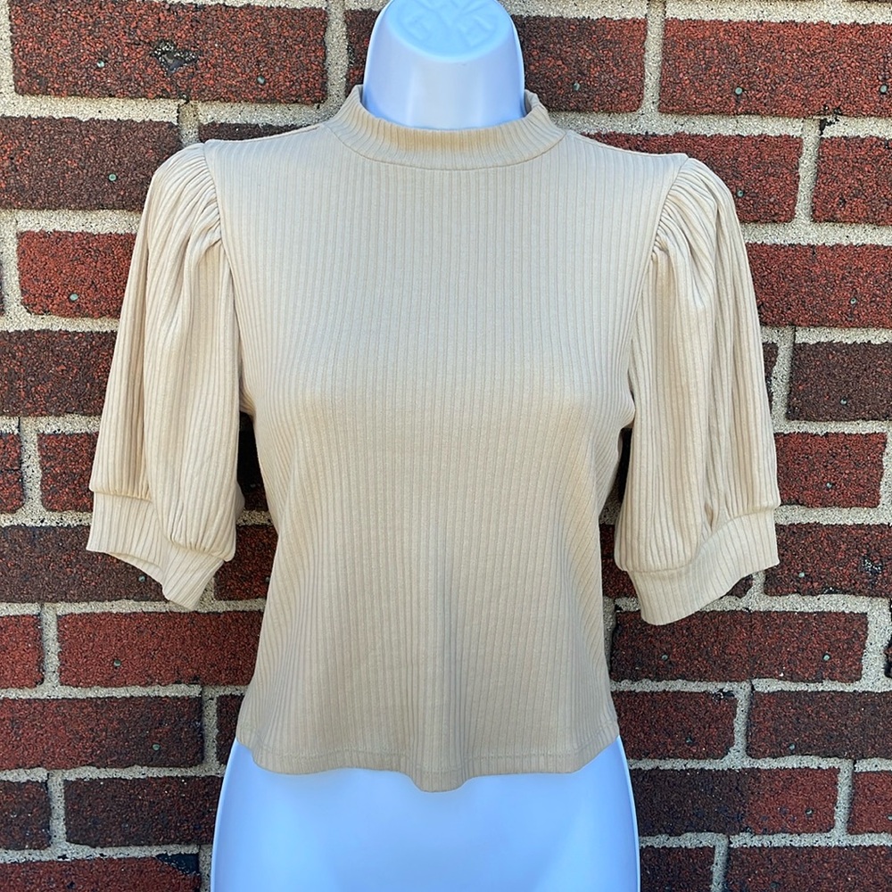Ribbed Mock Neck Top
